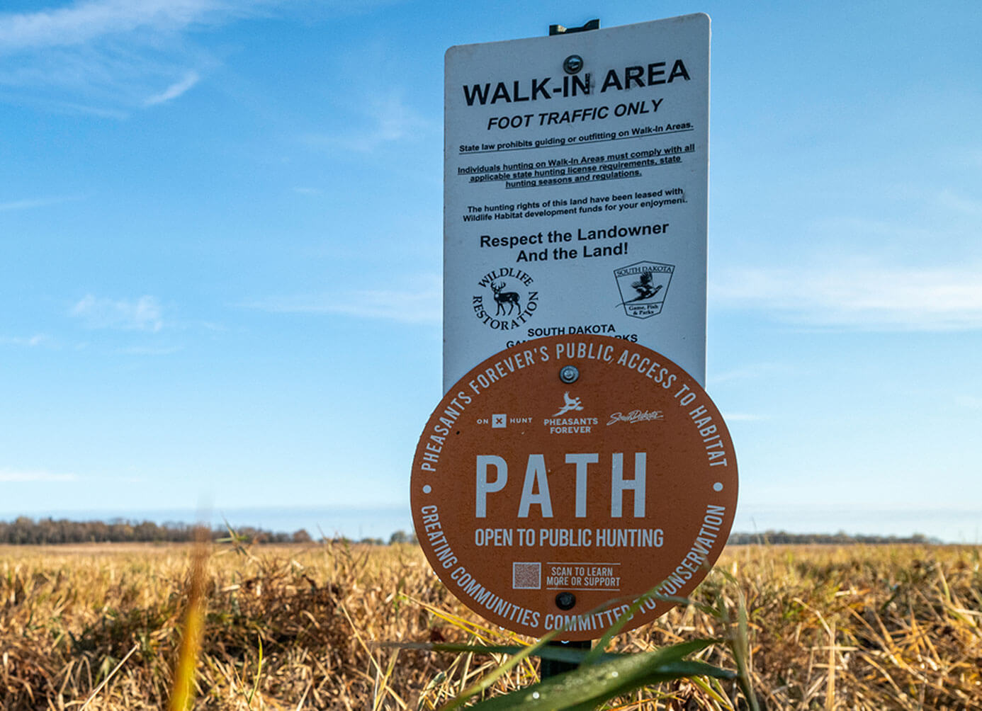 PATH sign in field with blue sky
