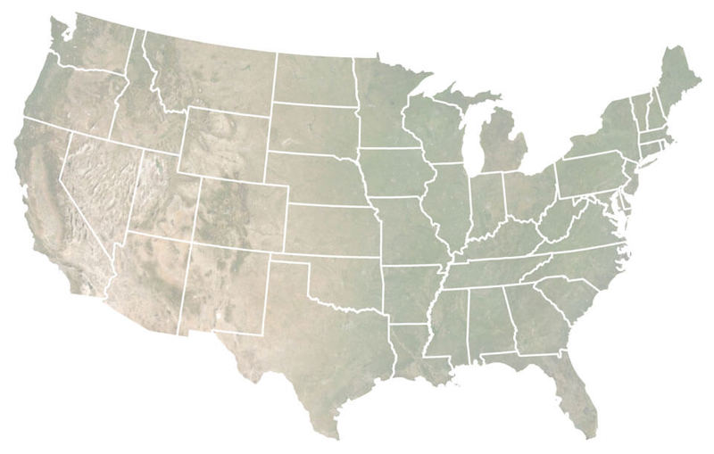 Blank US map